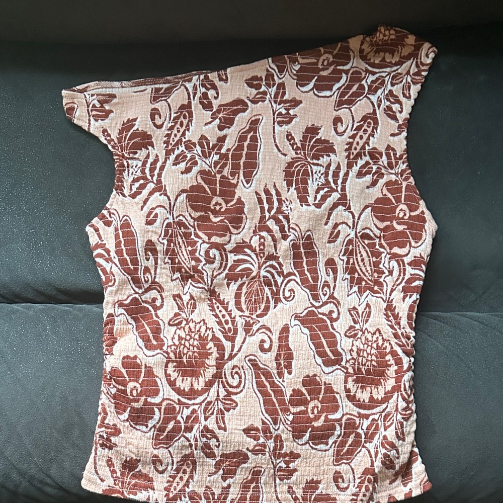 Free People Rust Floral Blouse - Picture 4 of 6